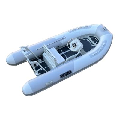 China Durable 11ft Double RIB340 Aluminum Front Storage PVC/Hypalon/Orca RIB Inflatable Fishing Boat For Sale for sale