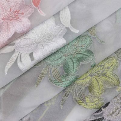 China New Arrival Breathable Jacquard Bridal Fabric Luxury Embroidery Tulle Lace Fabric For Wedding Dress for sale