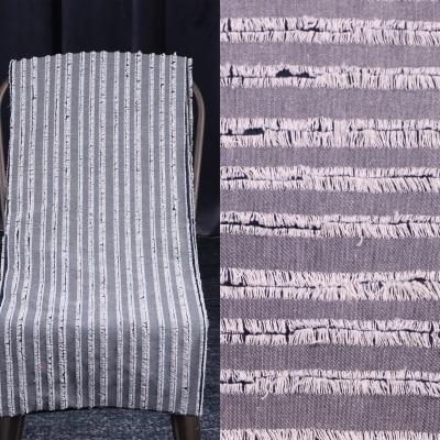 China High Quality Shrink-Resistant Polyester Terylene / Cotton Tassel Fabric Stripe Pattern Dacron Jacquard Fabric for sale