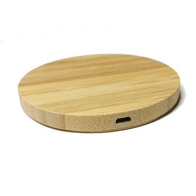 China 10W Fast Wireless Charger Protection Wood Pad Wireless Charger Pads Cork Wood Round Wireless Phone Charging Station Natural Wood Charger for sale