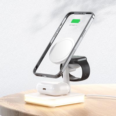 China Radio Charger 3 in 1 Wireless Charger Stand Cell Phone Holder Fast Charging Port Multifunctional Wireless Radio For iPhone 12 for sale