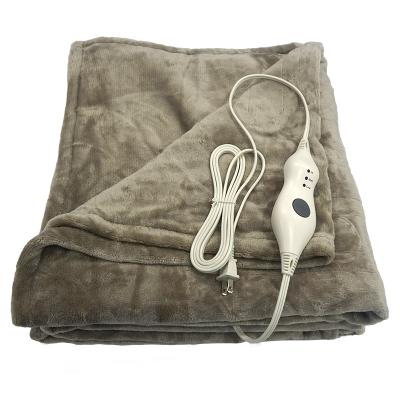 China 110V ETL Approval Double Side Washable Plain Fleece Electric Blanket Heating Spray To Keep Warm for sale