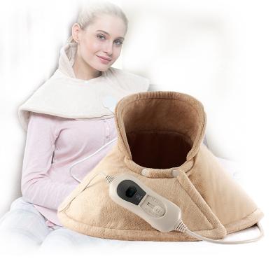 China Super Comfortable Fleece Outdoor Automotive 220V Off Neck And Shoulder Wrap Electric Heated Heating Pad For Painf Relief for sale