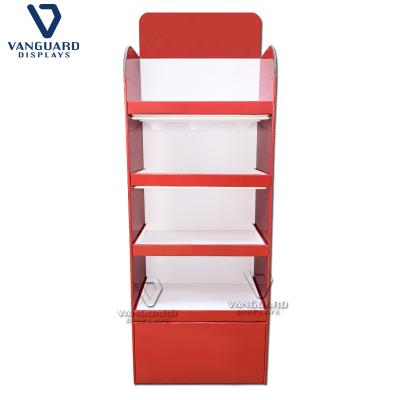 China Recycled Materials Cardboard Paper Display Floor Stand Rack , Corrugated Cardboard Display For Chain Store for sale