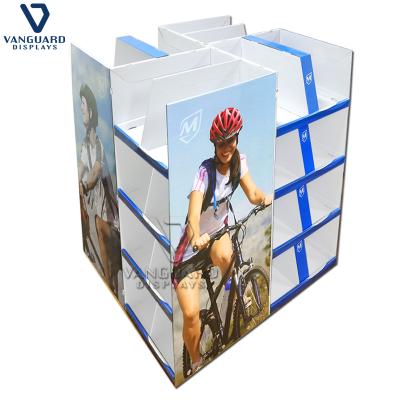 China Recycled Materials Cardboard Paper 4 Sides Custom Display , Advertising Pallet Rack For Supermarket Promotion for sale