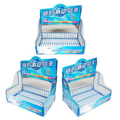 China Custom Shop Recyclable Material Vegetable Drinks Fruit Retail Table Top Corrugated Rack Shelf Cardboard Display Stand Counter for sale