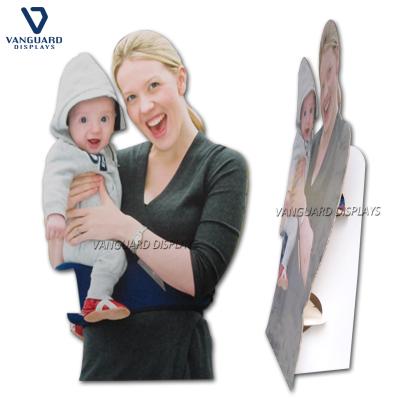 China Recycled Materials Corrugated Cardboard Custom Cutout Human Form Die Cut Advertising Corrugated Display Cardboard Standee Display Stand for sale