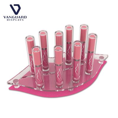 China 2019 Environmental Friendly Clear Acrylic Makeup Stand Countertop Display Acrylic Stain Lip Cosmetic Display For Sale for sale