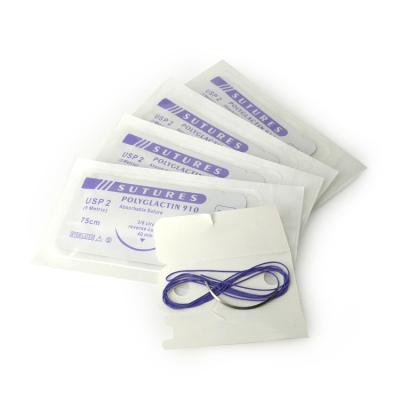 China Human Surgery Surgical Synthetic Braided PGLA Suture With Reverse Cutting Needle for sale