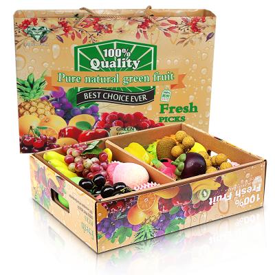 China Recyclable custom rigid fruit packaging box logo printing corrugated cardboard packaging box for furits for sale