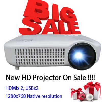 China Newest 2015 White Color Video LCD Home Theater Projector With HDMI USB Proyector Beamer for sale