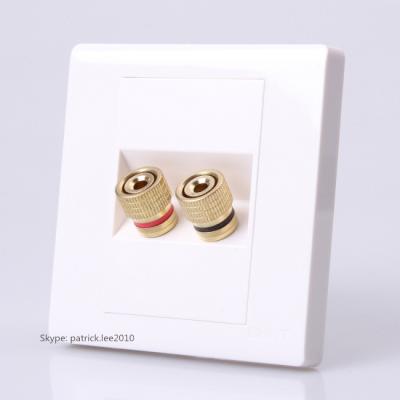 China Pure White Speaker Connector Wall Panel Plate Banana Audio Socket Good Quality For Home for sale