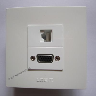 China Directly Plug Outlet HDMI + VGA White Wall Socket For Home Store Office Installation for sale