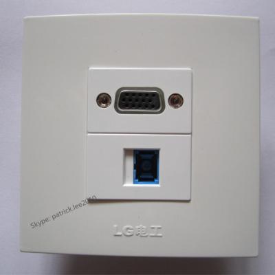 China Good Price Wall Outlet 86x86mm SC Optical Fiber + VGA PC Directly Plug For Laptop Home for sale