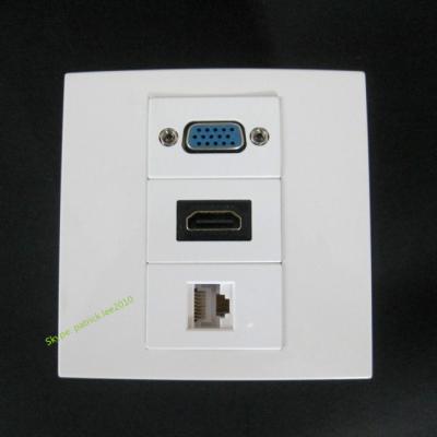 China Multimedia Panel Wall Socket With VGA PC HDMI RJ45 Compatible For Computer DVD Network for sale