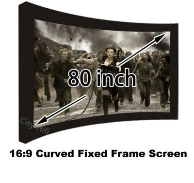 China Top Quality 3D Theater Screen 80Inch 16:9 Format Wall Mount Fixed Frame Projection Screens for sale