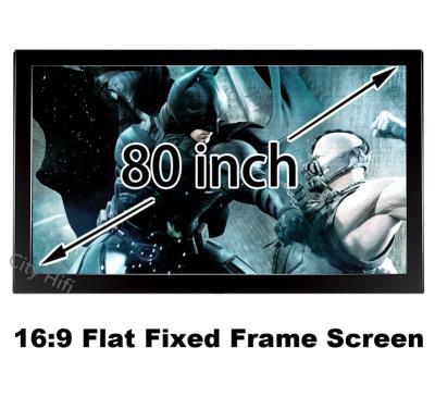 China Professional Made In China 80 Inch 3D Projection Screen 16:9 Flat Fixed Frame HD Screens for sale