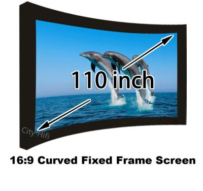 China Full New 160 Degree View Angle 110inch Curved Fixed Frame DIY 3D Projector Screens for sale