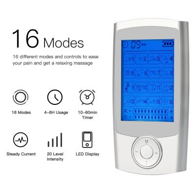 China 2021 New Neck Invention EMS Muscle Stimulator Pulse Massager Ten Machine For Pain Relief 16 Modes Electro Therapy Factory Price for sale