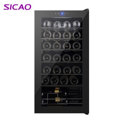 China SICAO Refrigeration 18 Glass Countertop Single Small Mini Retro Bottle Bar Fridge Wine Fridge 80L Cooler for sale