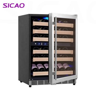 China Mini Hotel Refrigerator Stainless Steel Red Single Zone Used Wall Mounted Wine Fridges Cellar Refrigerator Preservation System for sale