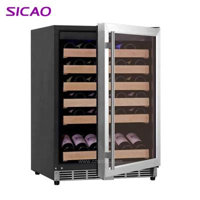 China Hotel Stainless Steel Antique Refrigerated Wooden Shelf Furniture Kitchen Corner Workbench No Frost Wine Fridge Cellar Cooler for sale