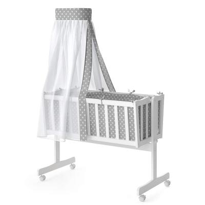 China Baby Shakeable Swinging Solid Wood Cradle Crib White Color for sale