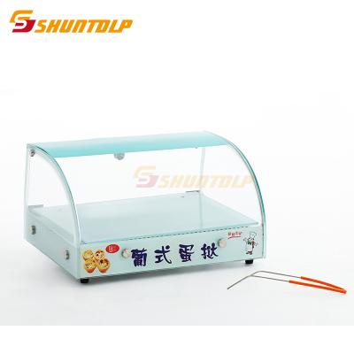 China 35 Egg Tarts Curved Showcase Glass Hot Food Warmer Display Heating Machine 500*400mm for sale