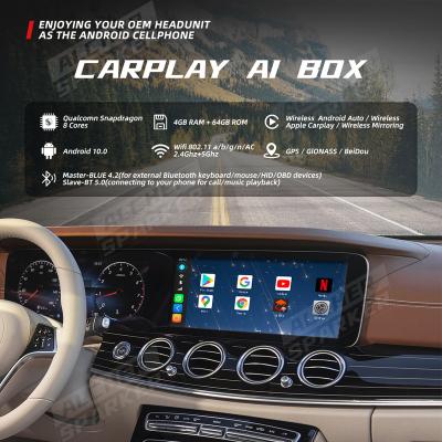 China Android 10 4+64G Android CarPlay YouTube Netflix Smart Carplay Box Multimedia Carplay AI Box Multimedia Wireless Auto Pickup & Play Split Screen for sale