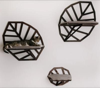 China SUSTAINABLE LEAVES Set For Cats Cat Climbing Wall Mounted Shelves Cat Furnitures for sale