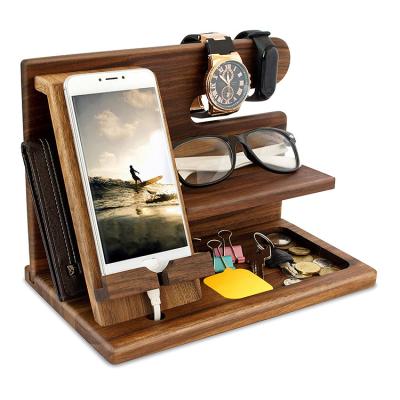 China High Quality Wooden Docking Station Morden Bedroom Phone Desk Nightstand Luxury Modern Home Organizer For Men for sale