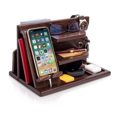 China Exceptional Quality Wooden Bedroom Docking Station Morden Phone Nightstand Luxury Organizer For Men for sale