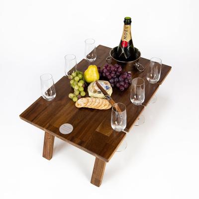 China Good Quality Wood Multifunctional Professional Outdoor Wine Maker Portable Picnic Table for sale