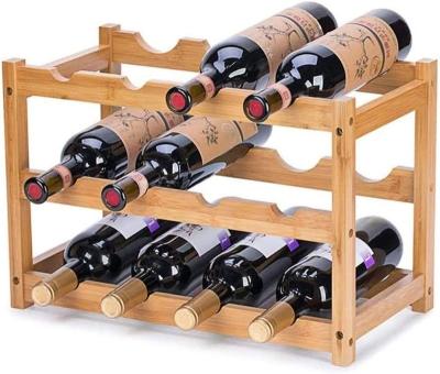 China Sustainable Wine Racks Countertop Wine Bottle Rack 12 Bottle Wine Storage Rack For Kitchen for sale