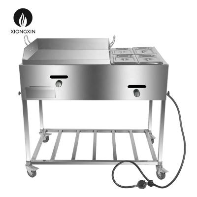 China Stainless Steel Luxury Mexican Taco Mobile Food Cooking Taco Cart for sale