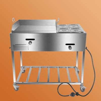 China Luxury Mobile Restaurant For Sale Outdoor Gas Griddle Stove Cart for sale