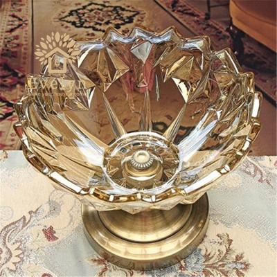 China Luxury Eco-Friendly And Durable Flower Shape Glass Display Top Crystal Table To Match Decor for sale