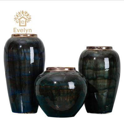 China Hot Sale Handmade Polished Black Ceramic Flower Vase Eco-Friendly And Durable Decoration for sale