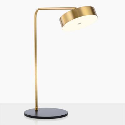 China Modern Adjustable Golden LED Table Lamp Study Room Office Fashion Reading Desk Light for sale