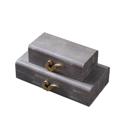 China Eco-friendly And Durable Cloud Shape Antique Gold Jewelry Box Organizer Gray Leather Storage Boxes For Household Bedroom for sale