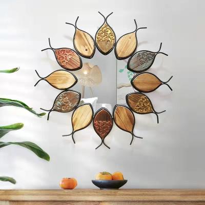 China Eco-Friendly And Durable Background Wall Decorative Living Room Fish Shape Art Entrance Wall Mirrors Hanging for sale