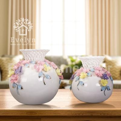 China Wholesale Decoration Flower Home Tabletop Handwork Set China Retail Gift Ceramic Vase for sale