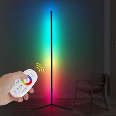 China Dropshipping popular nordic minimal colorful rgb led corner floor standing lamp for sale