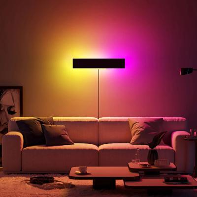 China Modern RGB LED Wall lamp Living Room Decoration Colorful Bedroom Bedside Wall lights Indoor Lighting Dimmable Lights for sale