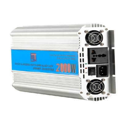 China Yes CE ROHS 10A Battery Charger Modified Sine Wave Power Inverter DC To AC 2000W 24V 12V 110V 220V W 2000 Inverter for sale