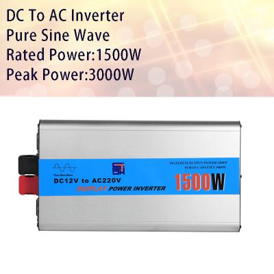 China High Quality PSW DC AC Inverter Onda Pura 1500W 360*173*76mm LCD Display Pure Sine Wave 1500 Watt Inverter 12V 220V 1500W Inverters for sale