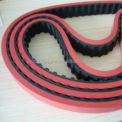 China Length 25.4mm Width Rubber Belt 762mm Endless Round Transmission Belt 300H100 With 8mm Red Rubber Coat for sale