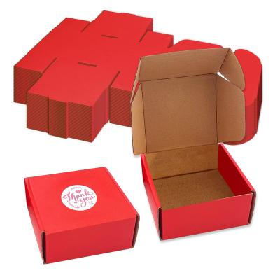 China Custom Packaging Recycled Materials Kraft Paper Corrugated Black Apparel Shipping Boxes Factory Hat Mailer Boxes Red Shipping Box With Logo Packaging for sale