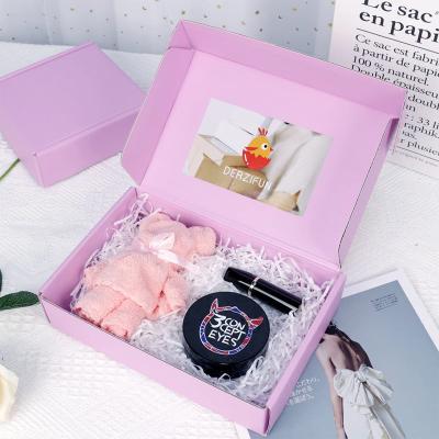 China Recycled Recycled Pink Mailing Boxes Size Materials Shipping Boxes Custom Logo Packaging Corrugated Shipping Box for sale