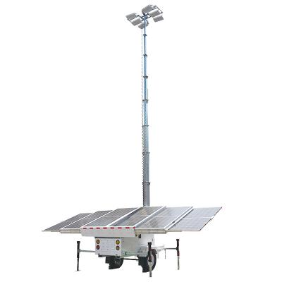 China Large Scale Event Lighting Outdoor Telescopic Mobile Solar Mast Trailer Flood Lighting Portable LED Light Tower For Mine for sale